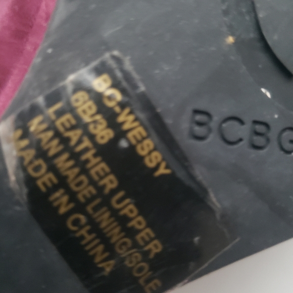 BCBG Generation Maroon Suede Wedge Lace Booties~ Size 6 - Picture 6 of 6